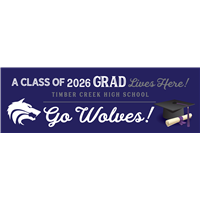 Grad Lives Here - Medium Banner - 72" x 24"
