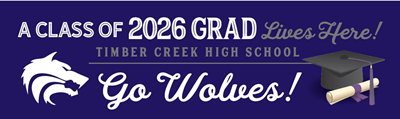 Grad Lives Here - Large Banner - 120" x 36"